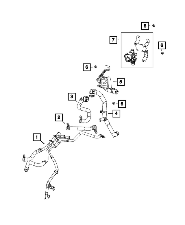 68591734AA - : Heater Return Hose for Mopar Image