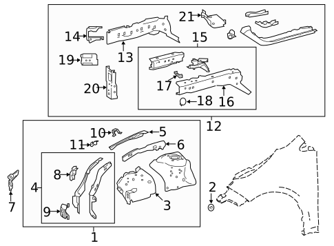 Structural Components & Rails for 2020 Toyota Corolla #2
