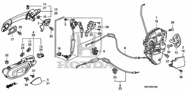 Front Door Locks - Outer Handle for 2006 Honda Civic #0