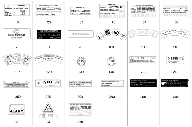 5817982026 - Tools and Accessories: Identification Plate for Mercedes-Benz Image image