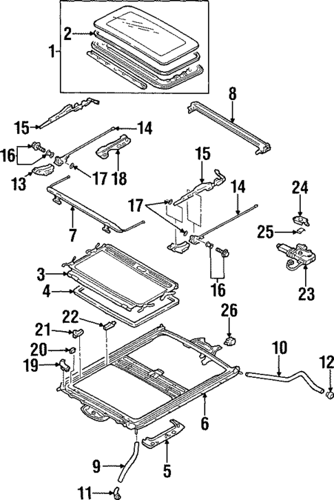 Sunroof for 1996 Mazda Protege #0
