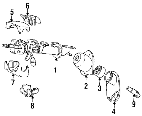 Steering Column Components for 1991 Dodge Spirit #1