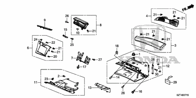 Instrument Panel Garnish (Passenger Side) for 2012 Honda CR-Z #0