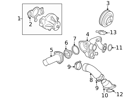 Water Pump for 2005 Jaguar XKR #0