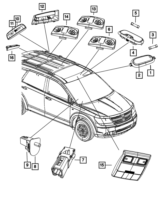 68141219AA - Electrical: Courtesy Lamp for Mopar Image