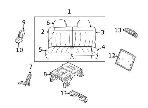 Rear Seat Components for 2001 Dodge Grand Caravan #1