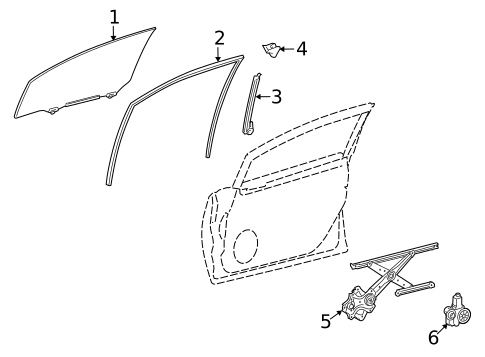 Glass - Front Door for 2011 Lexus HS250h #0