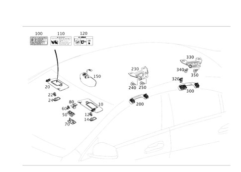 Sun Visor, Interior Mirror, Grab Handle for 2023 Mercedes-Benz CLA250 #0