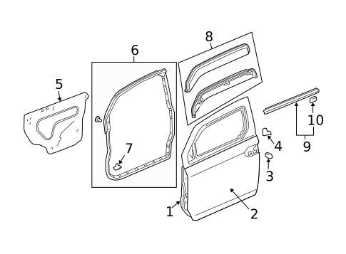 Exterior Trim - Front Door for 2005 Honda Element #0