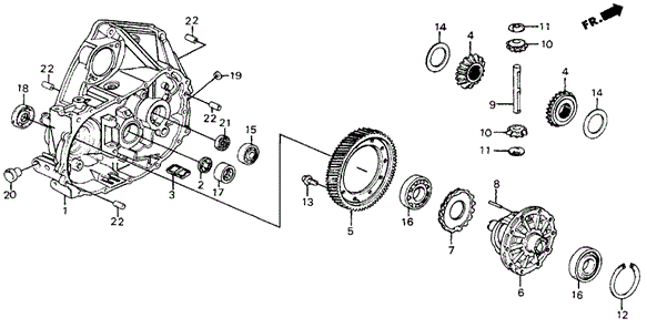 MT Clutch Housing  - Differential for 1991 Honda Civic #0