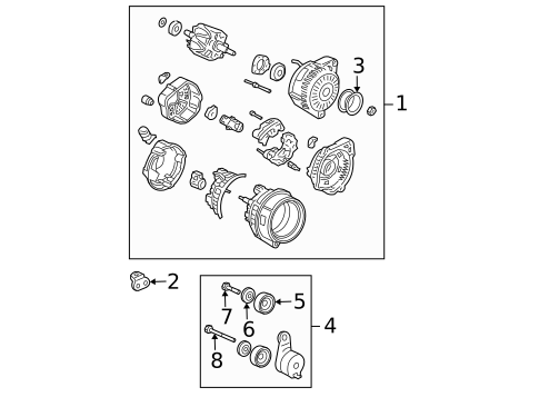 Alternator for 2006 Acura MDX #1
