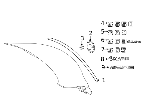 Exterior Trim - Trunk for 2015 Mercedes-Benz S63 AMG #1