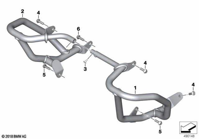77417921898 - : Silver protection bar, right for BMW-Motorrad Image