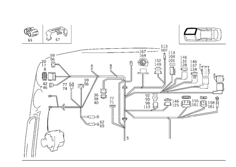 Engine Cable Harness, Body Mounted for 2001 Mercedes-Benz CLK430 #0
