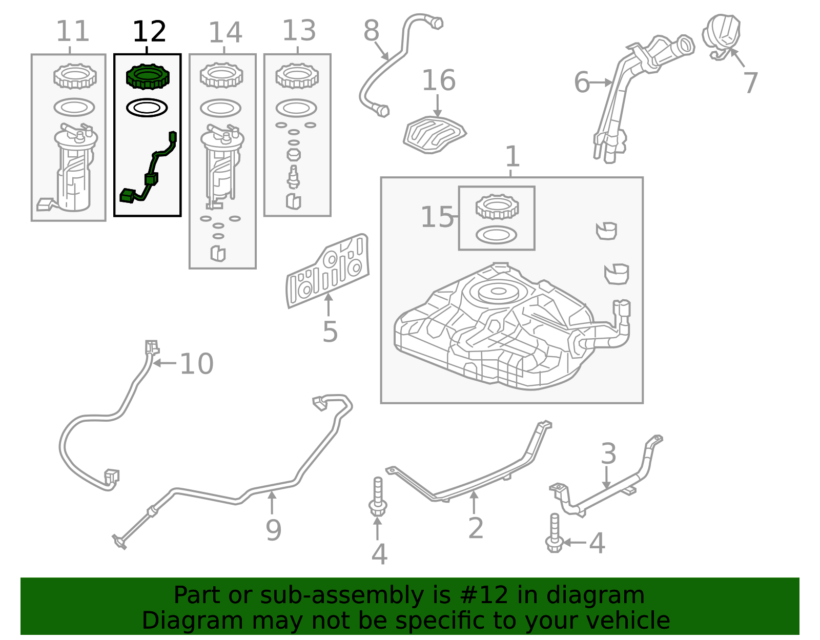 OEM 2012-2015 Honda Civic Fuel Gauge Sending Unit 17047-TR0-A10 | Honda ...