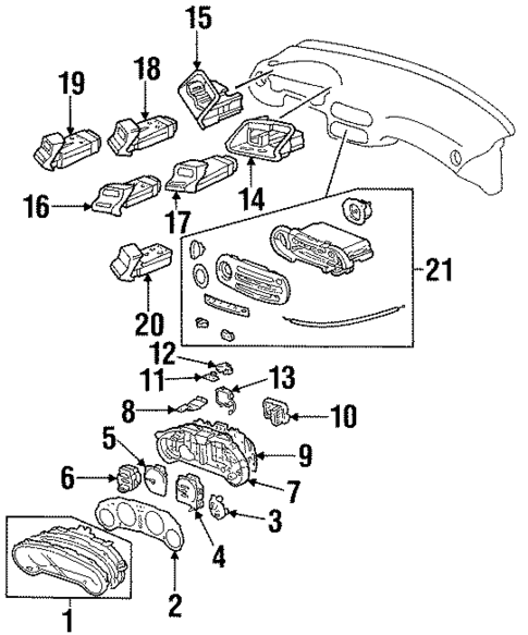Instruments & Gauges for 1995 Honda Civic del Sol #0