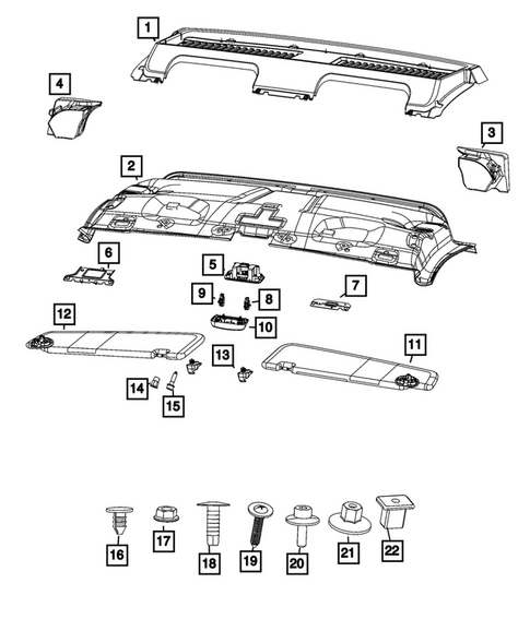 Headliners - Visors - Assist Straps for 2024 Ram ProMaster 1500 #0