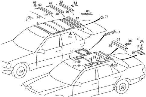 Headliner for 1988 Mercedes-Benz 300E #0