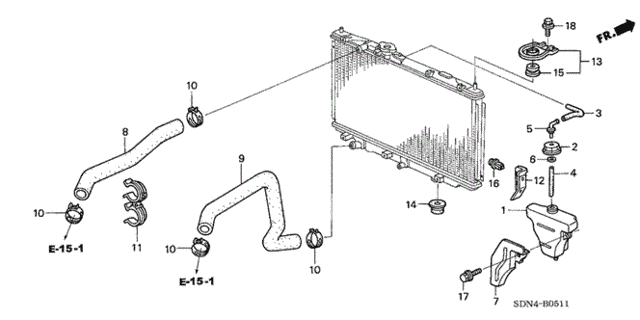 Radiator Hose (V6) for 2004 Honda Accord #0