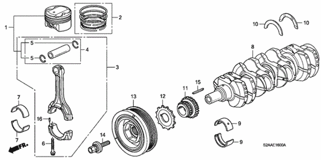 Piston - Crankshaft for 2008 Honda S2000 #0