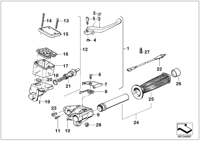 32721451732 - : Handle Round Right for BMW-Motorrad Image