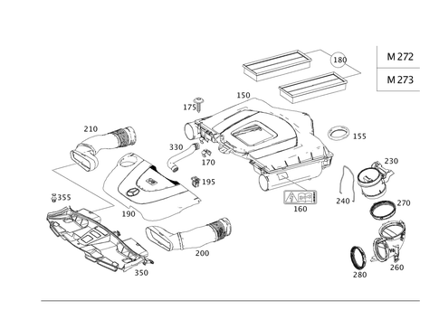 Gasoline Vehicle Air Intake for 2008 Mercedes-Benz E550 #0
