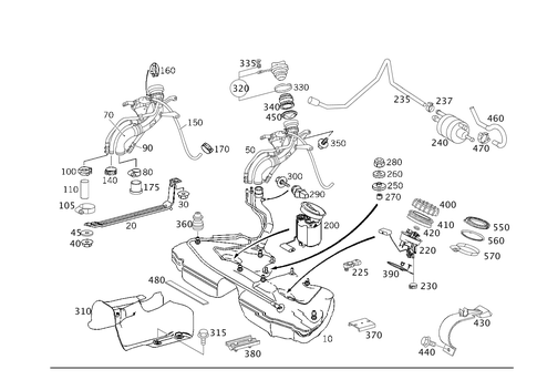 Fuel Tank with Detachable Parts for 2005 Mercedes-Benz CLK55 AMG #0
