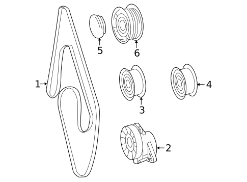 Belts & Pulleys for 2007 Mercedes-Benz R 63 AMG&reg; #0
