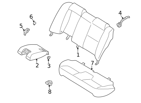 Rear Seat Components for 2003 Mitsubishi Galant #0