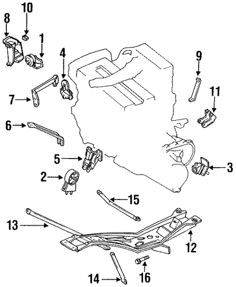Engine & Trans Mounting for 1991 Mercury Capri #0