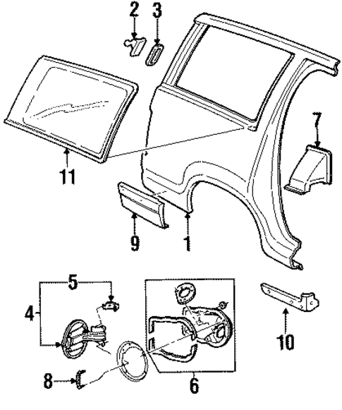 Exterior Trim - Quarter Panel for 2000 Mercury Mountaineer #0