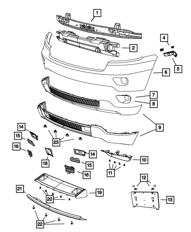 68157226AB - : Front Fascia Bezel, Right for Mopar Image