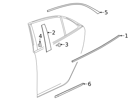 Exterior Trim - Rear Door for 2015 Chevrolet Malibu #0
