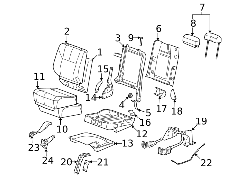Rear Seat Components for 2012 Cadillac Escalade EXT #1
