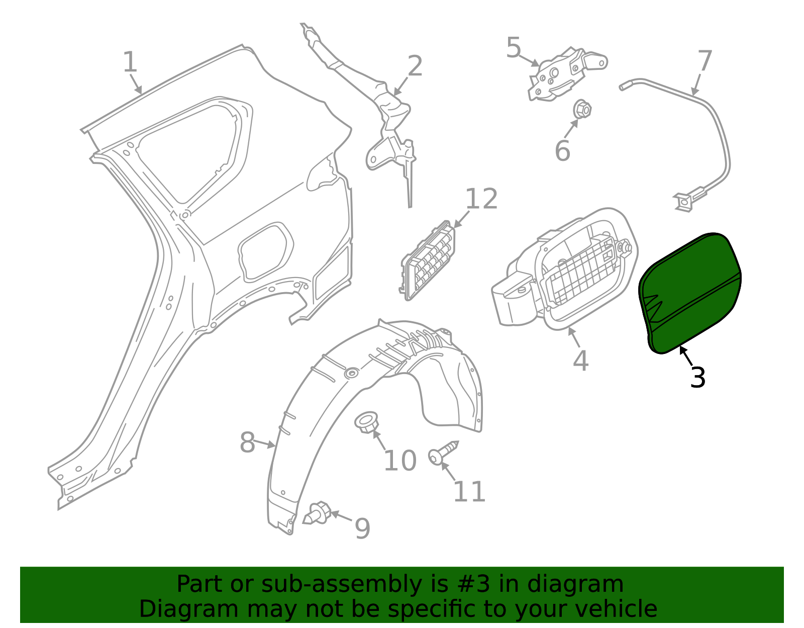 2021-2023 Hyundai Santa Fe Fuel Door 69511-S1000 | OEM Parts Online