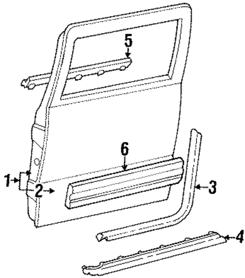 Exterior Trim - Rear Door for 1993 Chevrolet C2500 #0