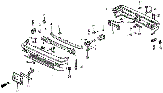 Bumper (2) for 1986 Honda Civic #0