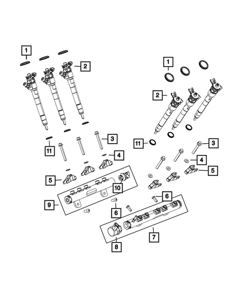 Fuel Rail and Injectors for 2017 Jeep Grand Cherokee #0
