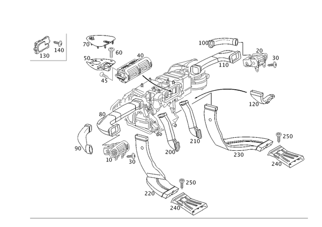2038301154 - Heating and Ventilation: Nozzle for Mercedes-Benz: 180C, C230, C240, C280, C32 AMG, C320, C350, C55 AMG Image image