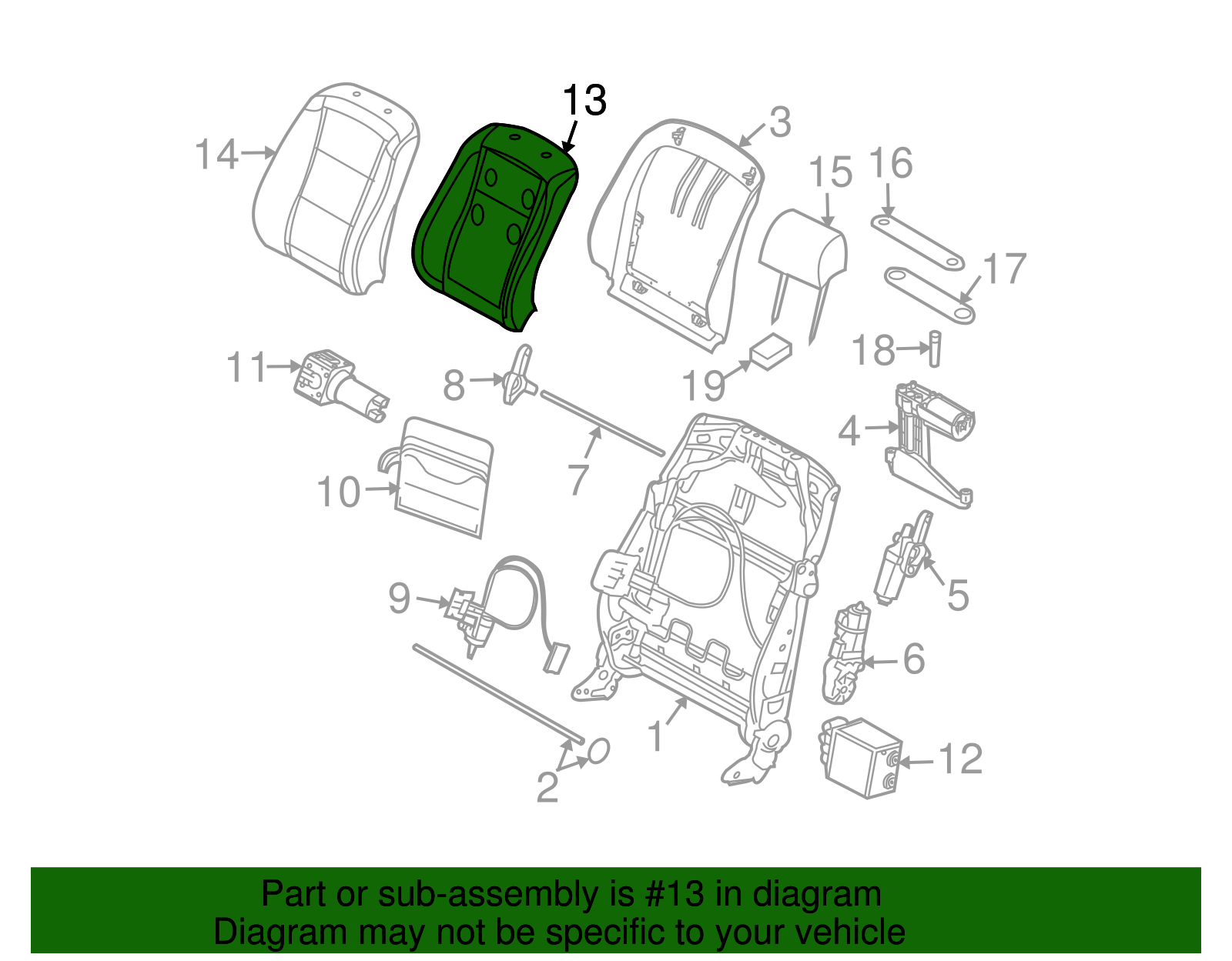 Seat Back Pad - BMW (52-10-7-065-827)