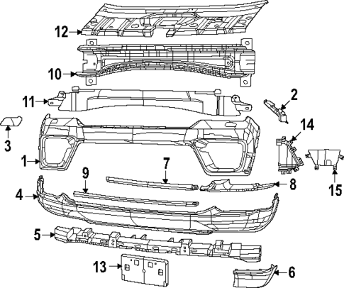 Bumper & Components - Front for 2024 Jeep Grand Cherokee #0