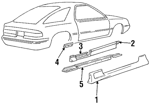 Exterior Trim - Pillars for 1990 Dodge Daytona #0