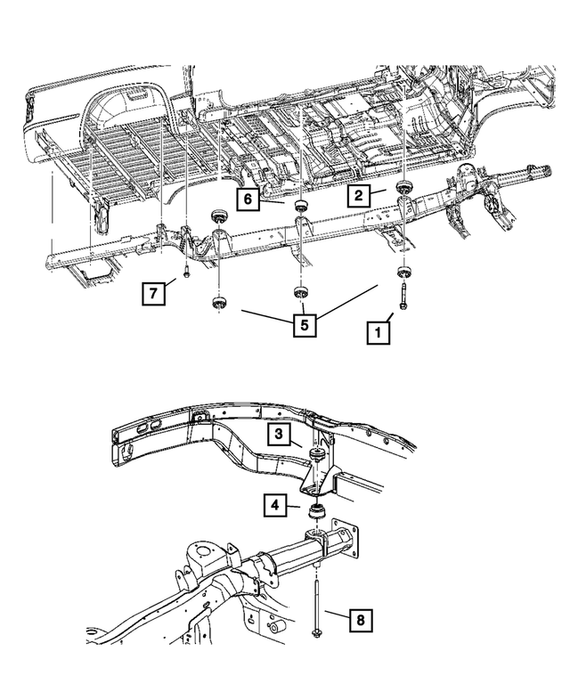 52013504AB - Frame, Bumper and Fascia: Frame To Body Isolator for Mopar Image