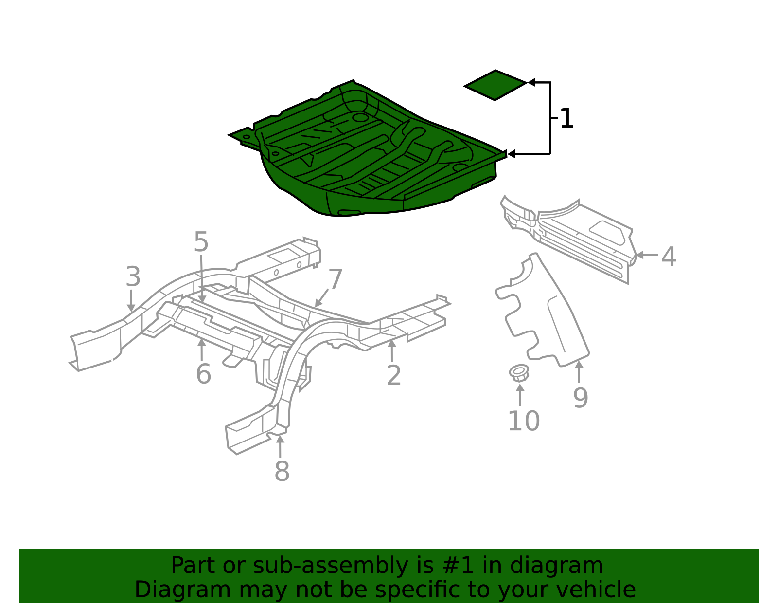 2011-2023 Mopar Rear Floor Pan 68504492AA | Mopar Parts Canada