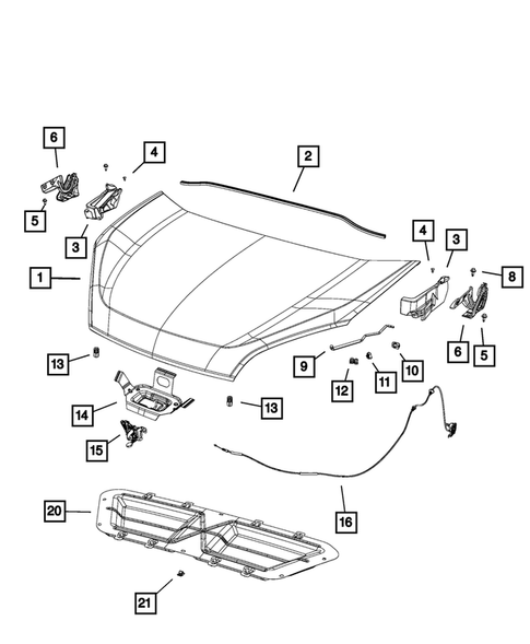 Hood and Hood Release for 2021 Ram ProMaster City #0