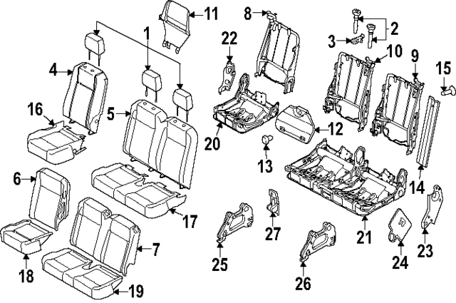 LK4Z9966600PC - Body: Seat Back Cover for Ford Image
