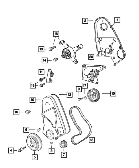 Timing Belt and Cover for 2001 Dodge Neon #0