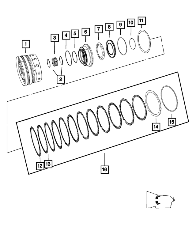 5183859AA - NAG1; W5J400 - W5A330; 5-Speed; Automatic Transmission: Clutch Retainer for Mopar Image