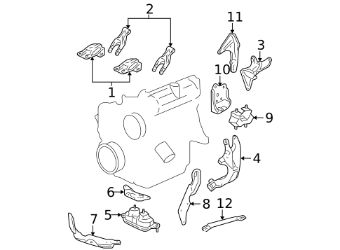 Engine & Trans Mounting for 2006 Buick Rendezvous #0