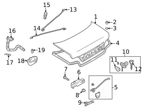 Trunk for 1999 Mazda 626 #0